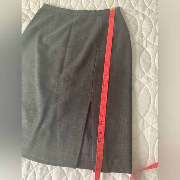 #8 Grey mix fitted pencil skirt with side slit.  Size 10 (but a small size 10) - Picture 2 of 5